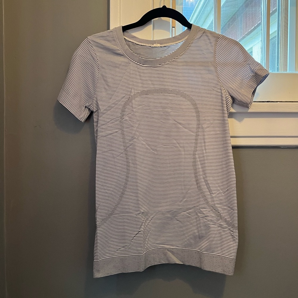 Lululemon Swiftly Tech Short Sleeve Shirt 2.0-Tetra Stripe Asphalt Grey/Black-6